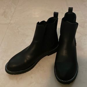 Ankle boots, black with silver details